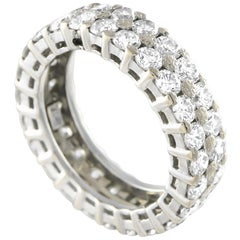 18K White Gold 2.75ct Diamond Double Row Eternity Ring