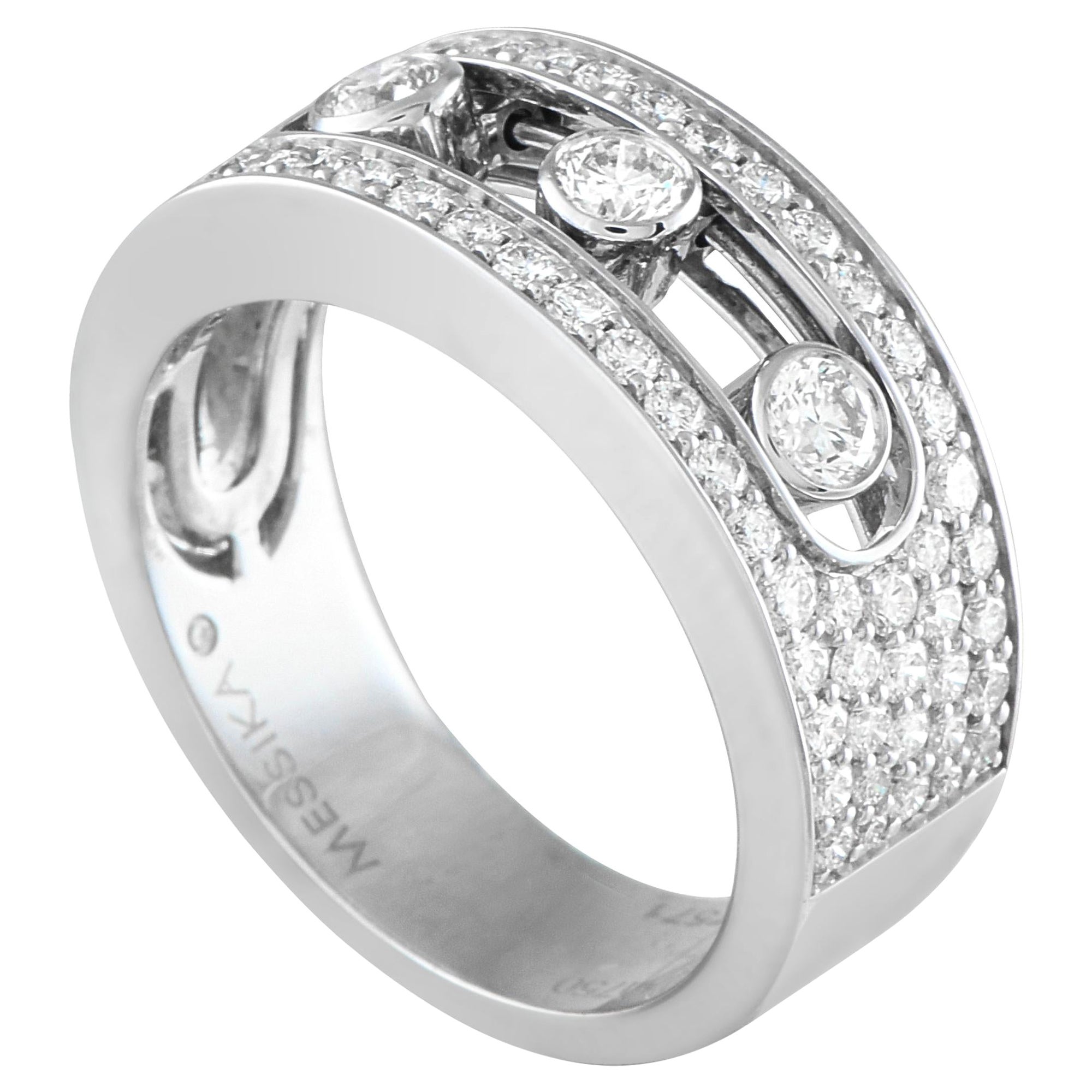 Messika Move 18K White Gold 0.99 ct Diamond Pav Ring
