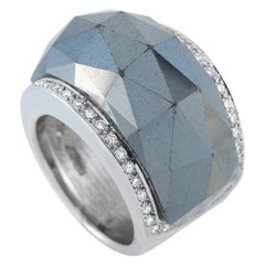 Stephen Webster 18K White Gold 0.55ct Diamond and Hematite Ring