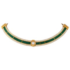 Collar Korloff de oro amarillo de 18 quilates con 6,85 ct de diamantes y esmalte
