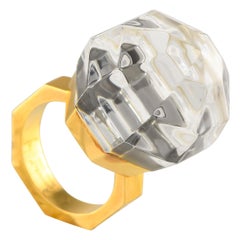 Anello di cristallo in oro giallo Baccarat 18 carati