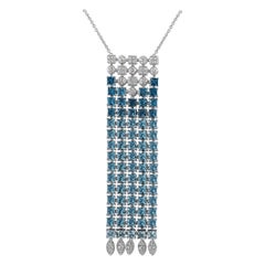 Bvlgari Lucea 18K White Gold 1.50ct Diamond and Topaz Necklace