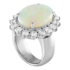 Platinum 2.45ct Diamond and Opal Ring