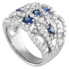 Platinum 1.40ct Diamond and Sapphire Ring