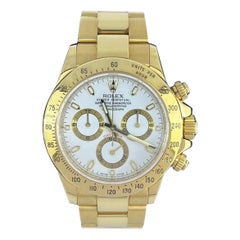 Reloj Rolex Daytona 116528 Crono Esfera Blanca Oro Amarillo 18k 40mm
