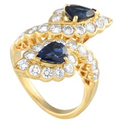Van Cleef & Arpels, bague bypass en or 18 carats avec 1,52 carat de diamants et 1,40 carat de saphirs