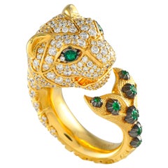 Anillo Tigre de Oro de 18 quilates con Diamantes y Tsavorita de 2,50 quilates de la Colección de Alta Joyería de Gucci