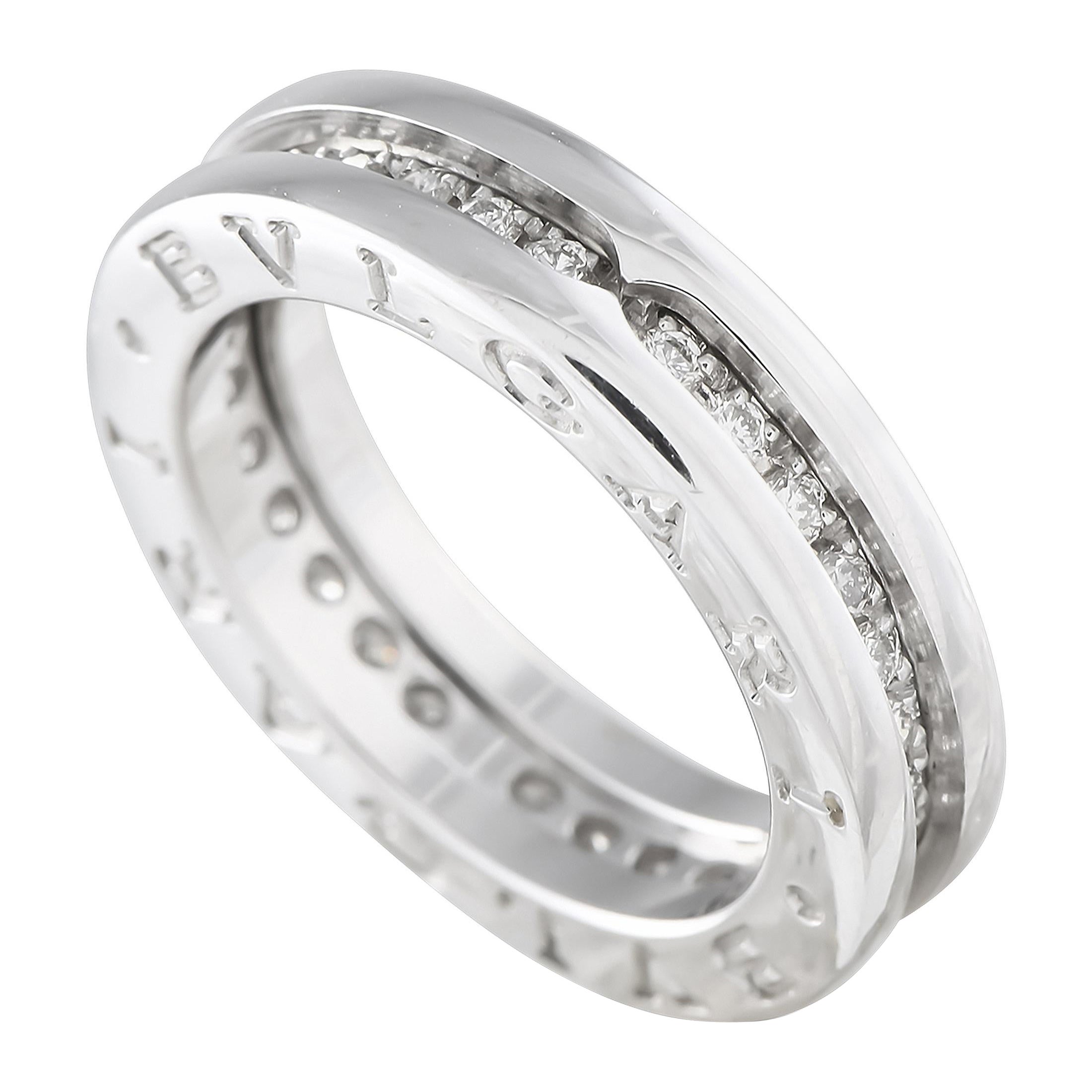 Bvlgari B.Zero1 Anillo de diamantes de oro blanco de 18 quilates