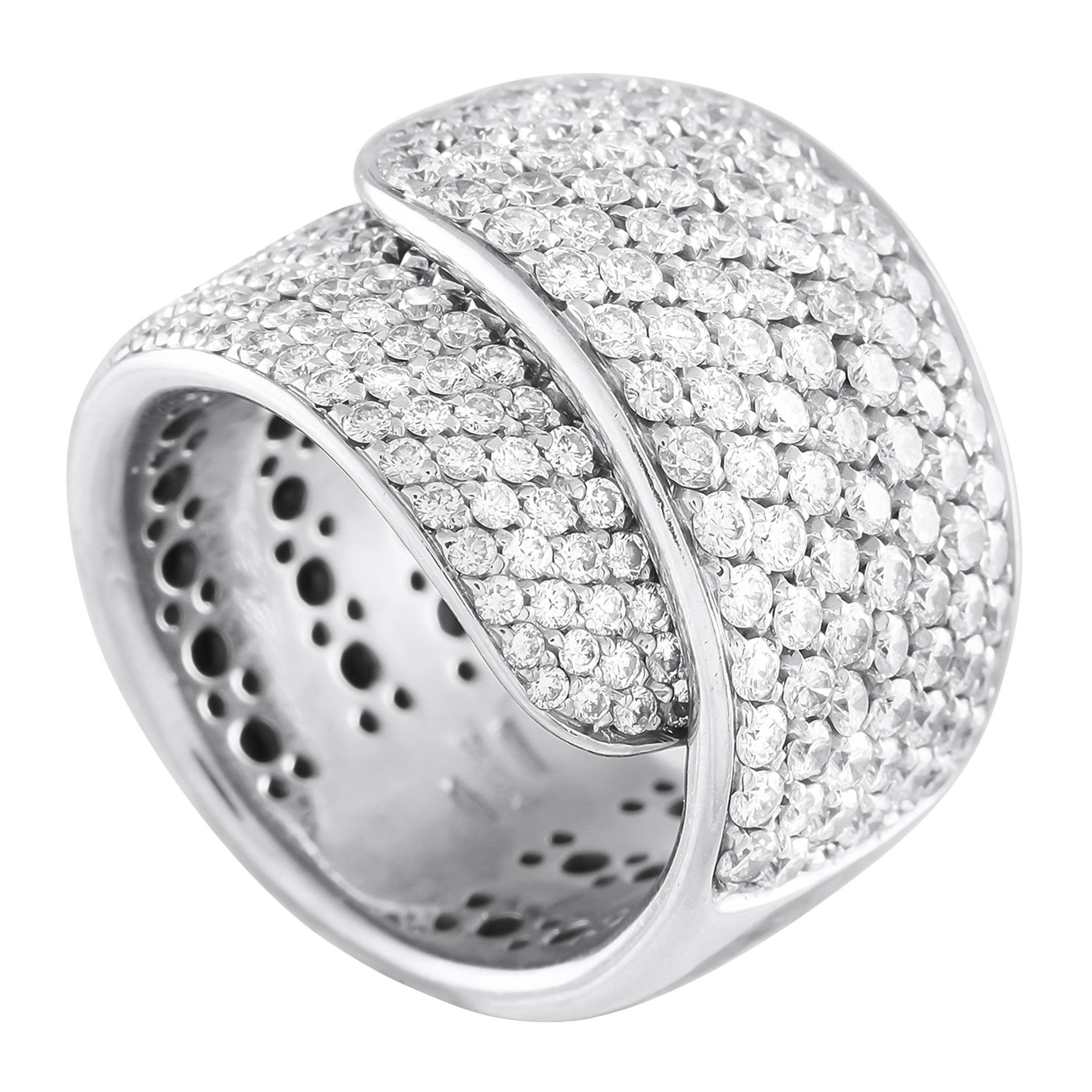 Damiani 18K White Gold 3.25ct Diamond Ring