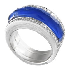 Stephen Webster 18K White Gold 0.30ct Diamond and Crystal Haze Lapis Ring