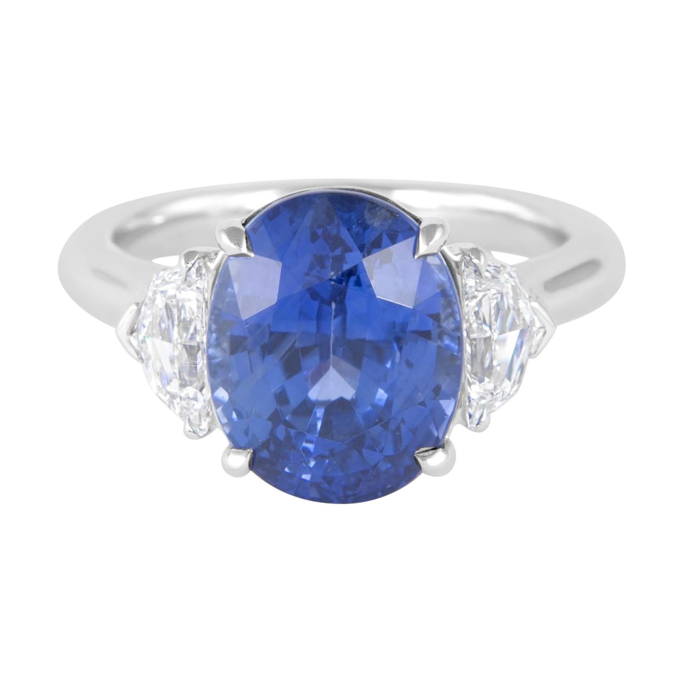 Alexander Beverly Hills GIA 7.58ct Sapphire & Diamonds 3-Stone Ring Platinum