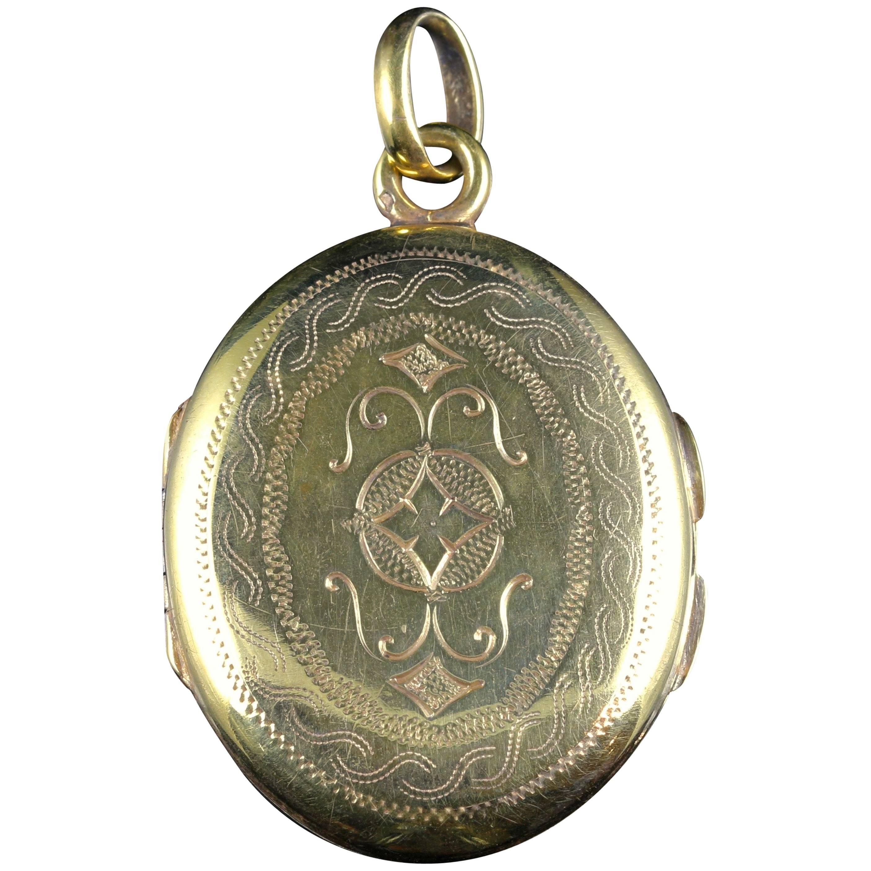 Antique Victorian Scottish Silver Gold Locket circa 1900