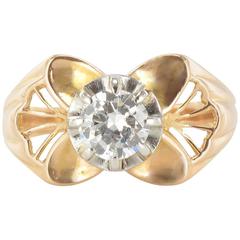1960s French 0.83 Carat Diamond Rose Gold Ring 5