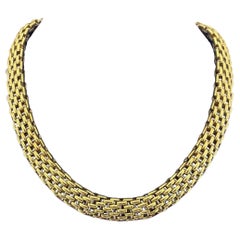 Vintage FOPE 18k Yellow & White Gold Two Tone Necklace with Box Clasp