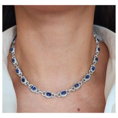 18.35 ct Natural Sapphire & Diamond Necklace
