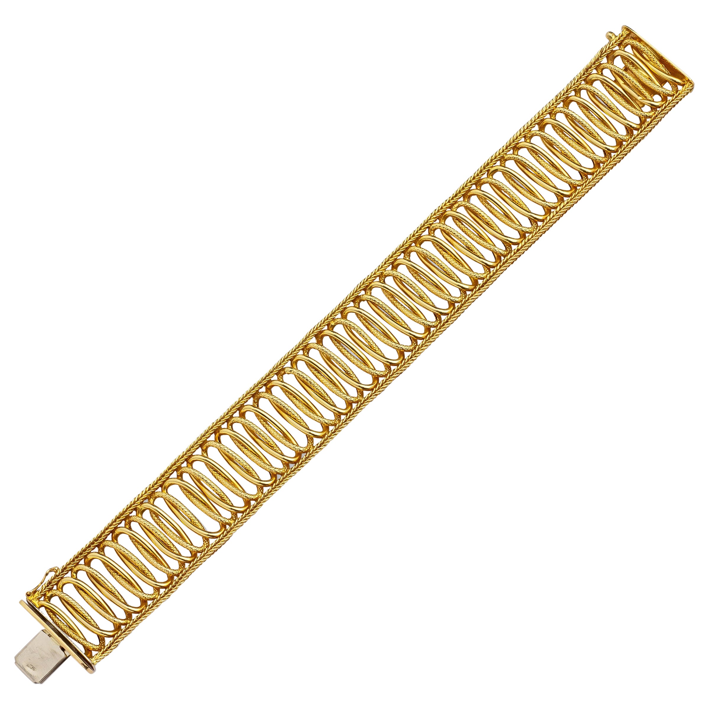 18 Karat Gelbgold Ausgefallenes Gliederarmband