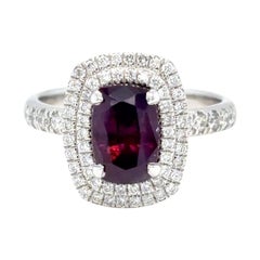 GIA Certified 2.30 Carat Cushion Cut Unheated Kashmir Sapphire Diamond Ring