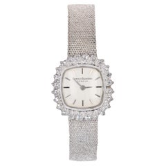 Orologio da donna Berney Blondeau in oro bianco 18 carati con diamanti francese degli anni '70