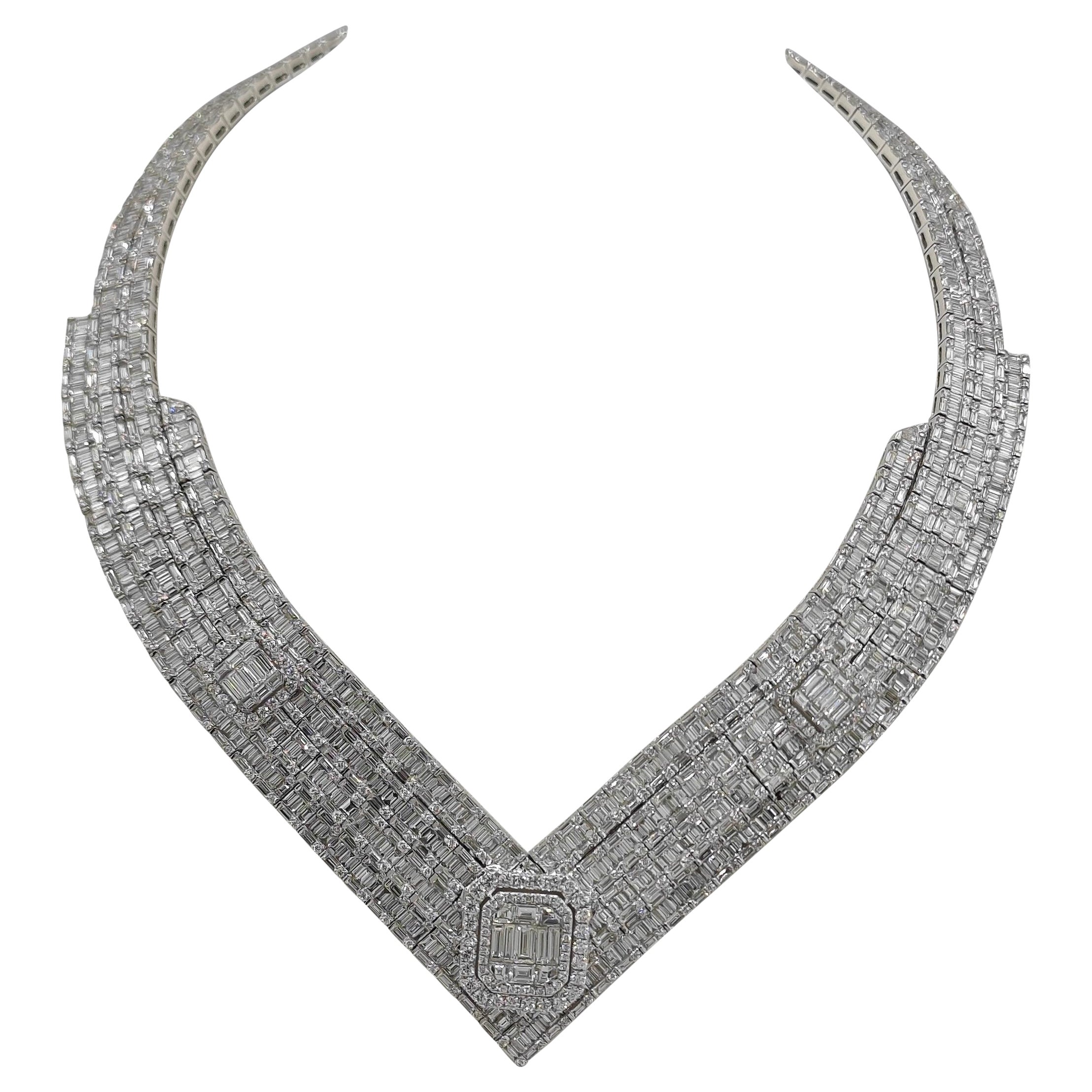 51.32 Carat Diamond White Gold Necklace