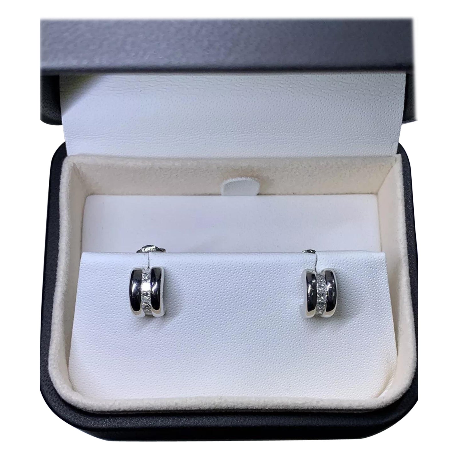 Diamond Hoop Stud Earrings 18ct white gold