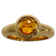Vintage Tiffany & Co. Orange Citrine Rose Cut 18k Yellow Gold Solitaire Ring