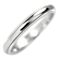 TIFFANY & Co. Together Platinum 3mm Milgrain Wedding Band Ring 7