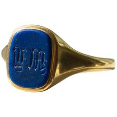London 1933 Lapis Lazuli LM Signet Ring