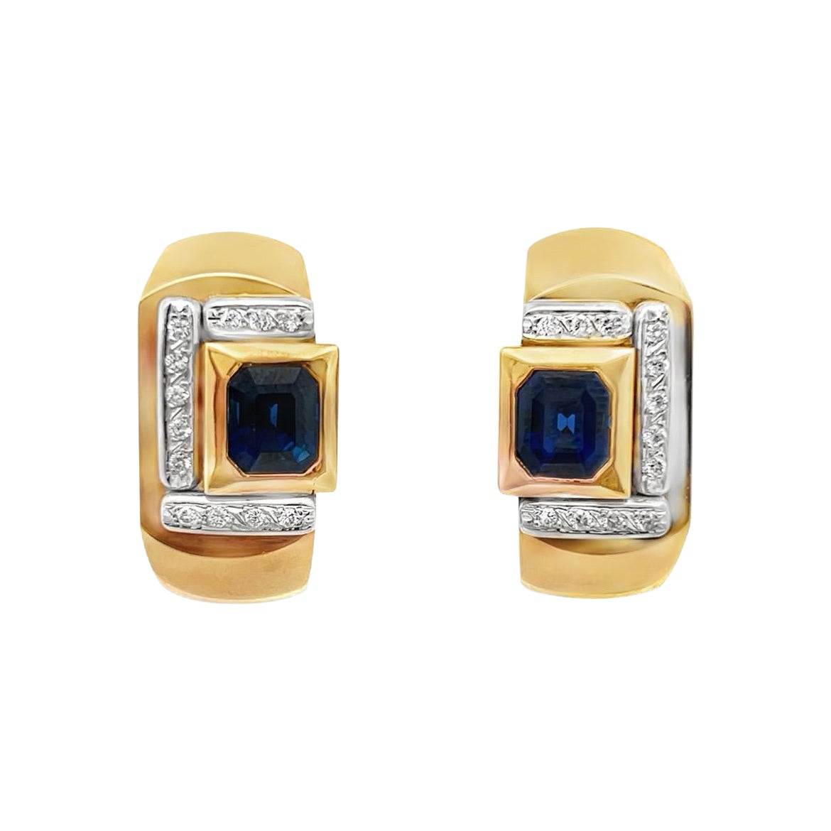 Sapphire & Diamond Earrings For Sale