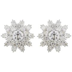 Harry Winston 11.13 Carat Diamond Flower Studs 12