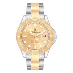 Rolex Yacht-Master 40mm Yellow Gold Steel Champagne Dial Men's Watch 16623
