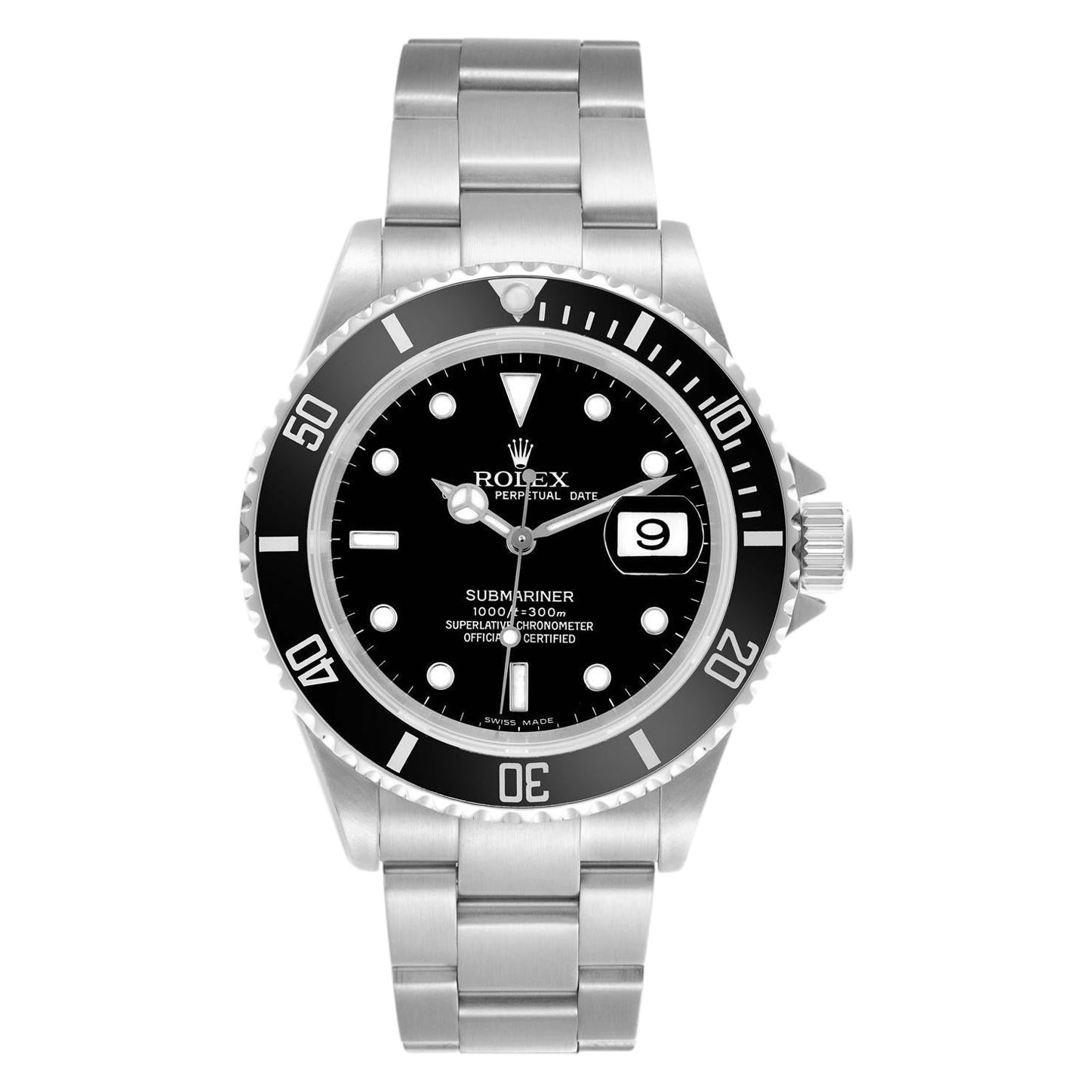 Reloj Rolex Submariner Date 40mm Esfera Negra Oyster Acero Automático Hombre 16610