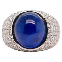 White Gold Ring Set With A 17.14 Carat Sapphire And 2.06 Carat Diamonds