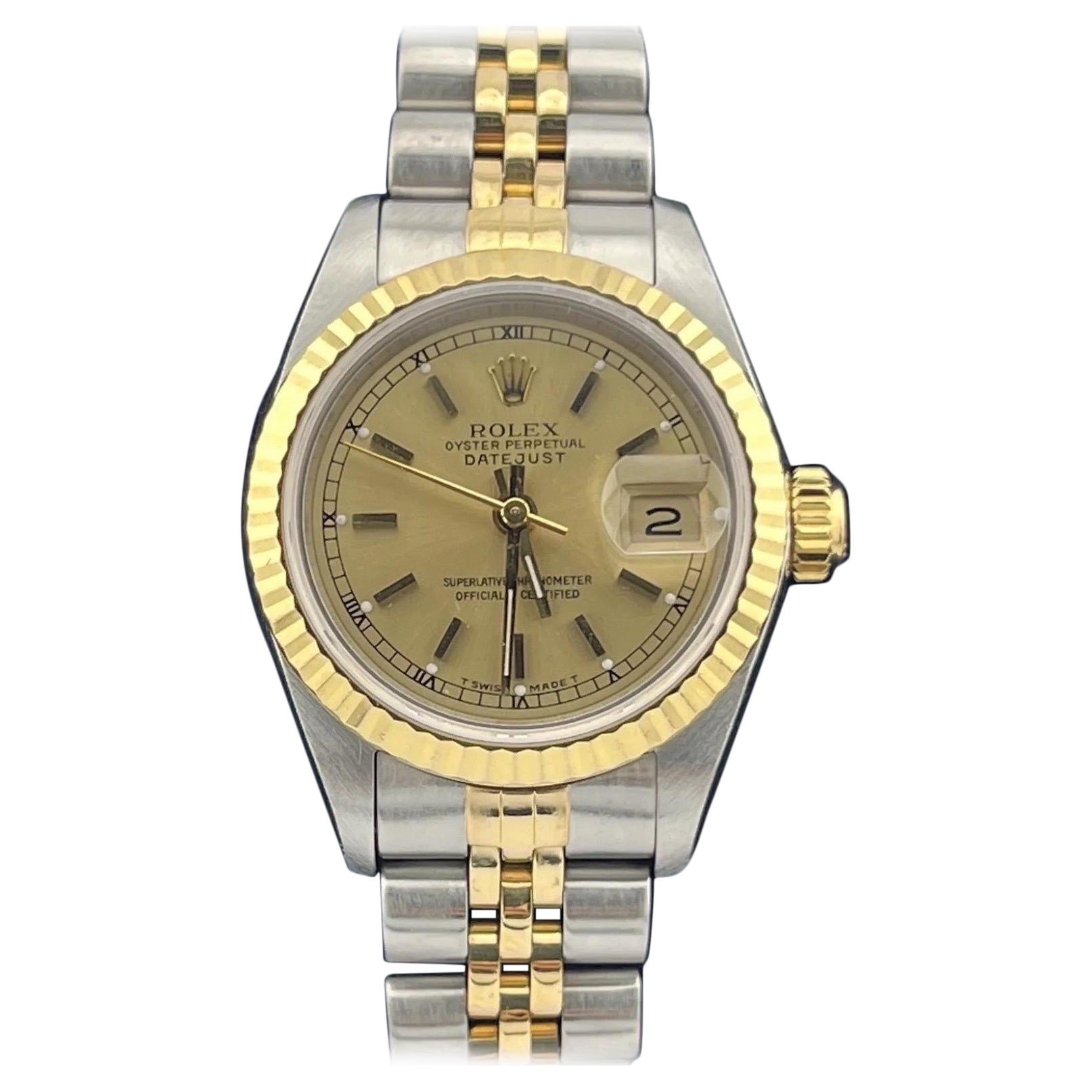 Reloj Rolex Datejust 26MM Esfera Champán Acero Oro Amarillo 18K Dos Tonos 69173