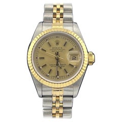 Rolex Montre Datejust 26MM champagne avec cadran en or jaune 18 carats et acier bicolore 69173