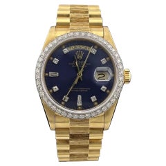 Rolex Day-Date President 36mm Diamond BARK FINISH 18K Yellow Gold Watch 18078