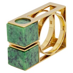 Bague moderniste espagnole avec grenat grossiste vert