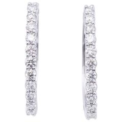 1.00 Carat Diamonds White Gold Cluster Stud Earrings For Sale at 1stDibs