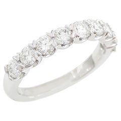 Platinum 1.00 Carat Round Brilliant Cut Diamond Half Eternity Wedding Band