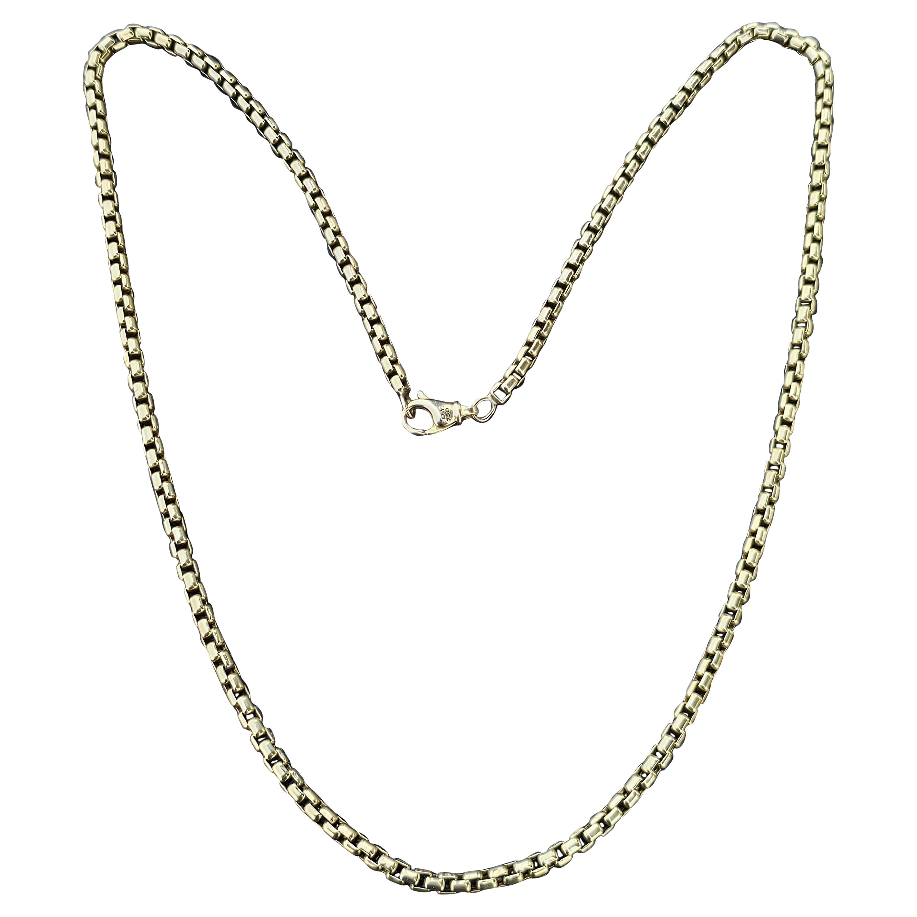 David Yurman Collana a catena a scatola in oro giallo 18k 22" 3,4mm 7200 al dettaglio