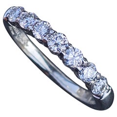 Tiffany & Co. Forever Diamond Wedding Band Ring Platinum Half Circle .57 3mm 7