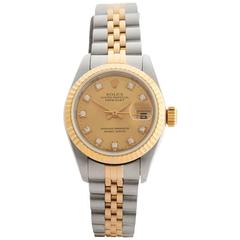 Rolex Ladies Stainless Steel Yellow Gold Datejust Automatic Wristwatch