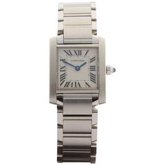 Cartier Stainless Steel Ladies Tank Francaise Wristwatch Ref 2384 