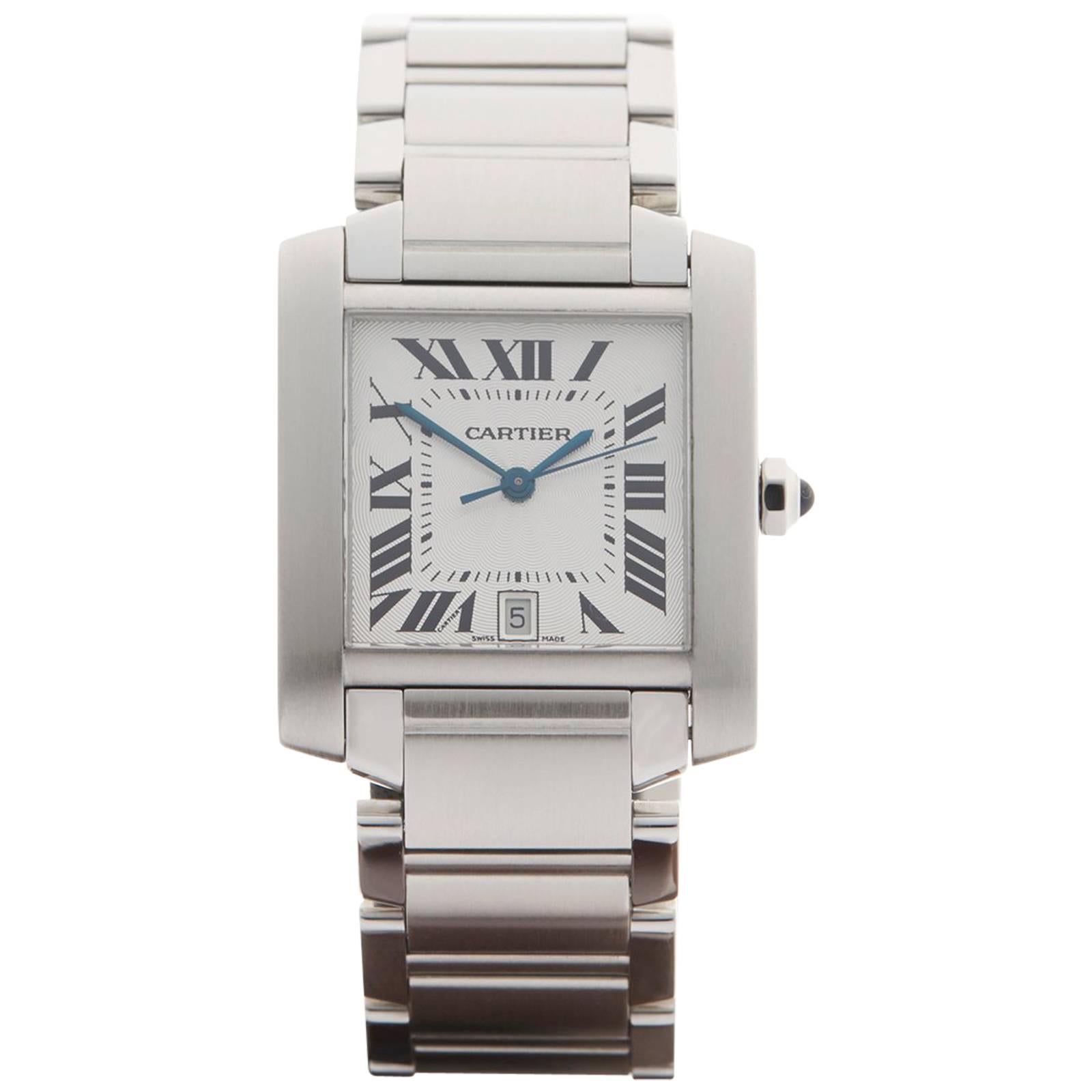 Cartier Ladies Stainless Steel Tank Francaise Automatic Wristwatch 2302 