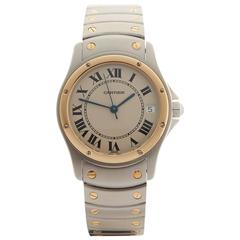 Cartier Yellow Gold Stainless Steel Santos Ronde Automatic Wristwatch Ref 1910 