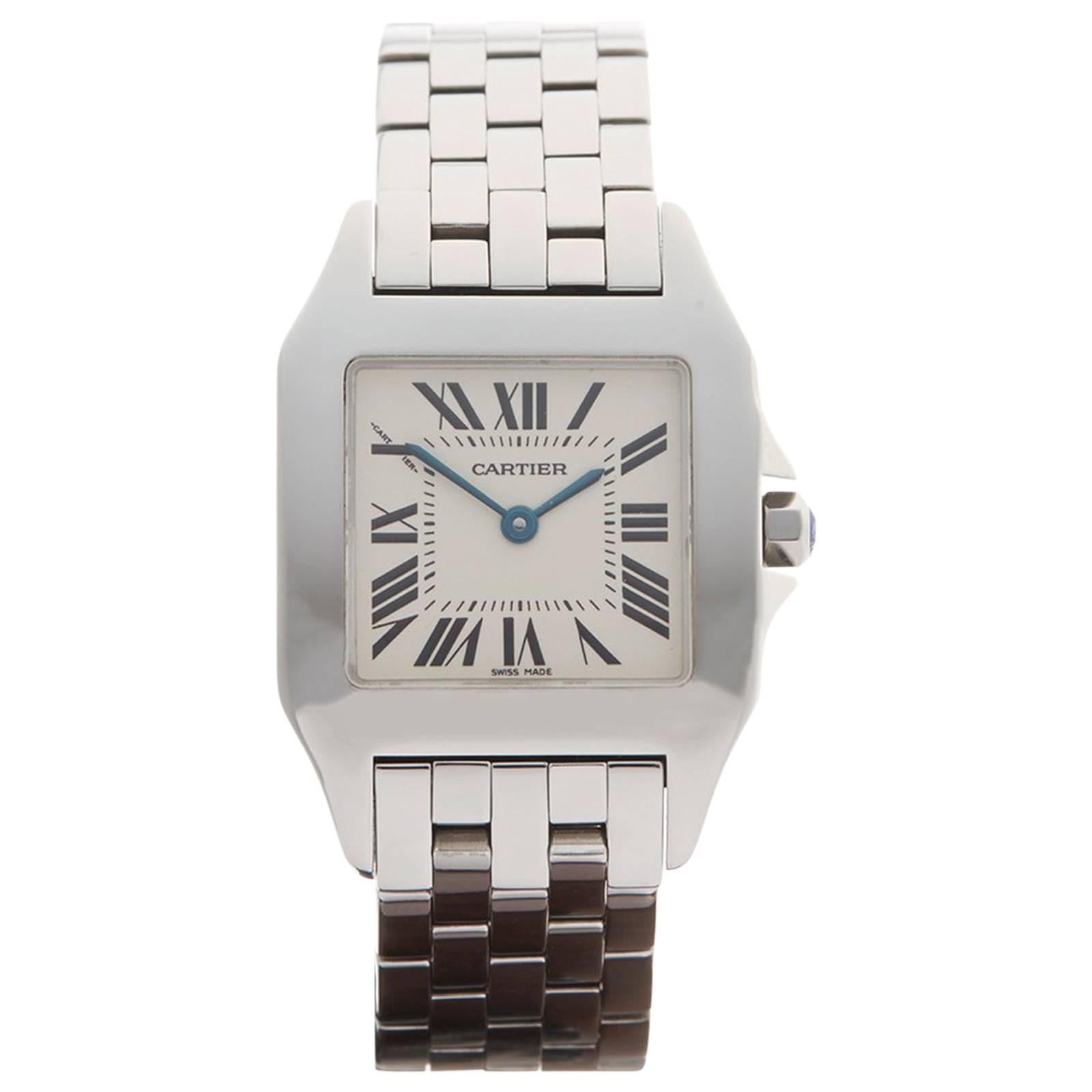 Cartier Stainless Steel Ladies Santos Demoiselle Quartz Wristwatch 2701 