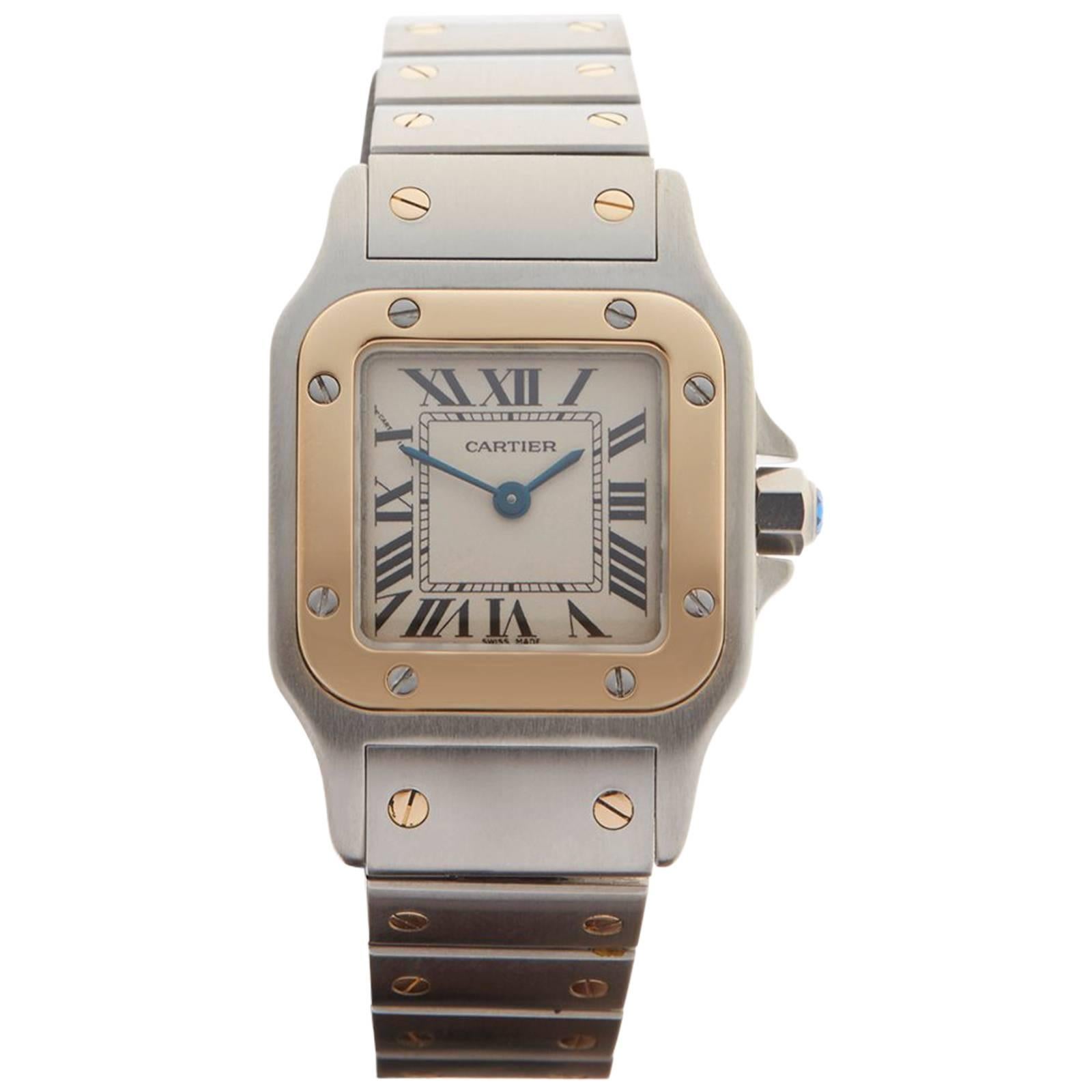 Cartier Ladies Yellow Gold Stainless Steel Santos Galbee Wristwatch Ref 1567 