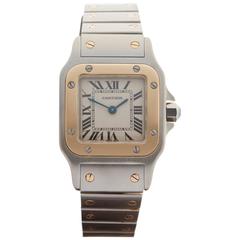 Cartier Ladies Yellow Gold Stainless Steel Santos Galbee Wristwatch Ref 1567