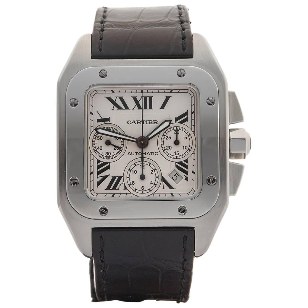 Cartier Stainless Steel Santos 100 Extra Large Chronograph Automatic Wristwatch