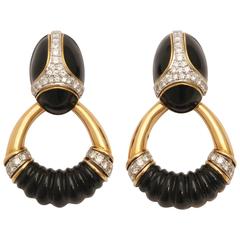 Cellino Onyx Diamond Gold Day-Night Earrings 11