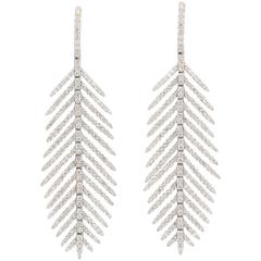 Supple Diamond Feather Earrings